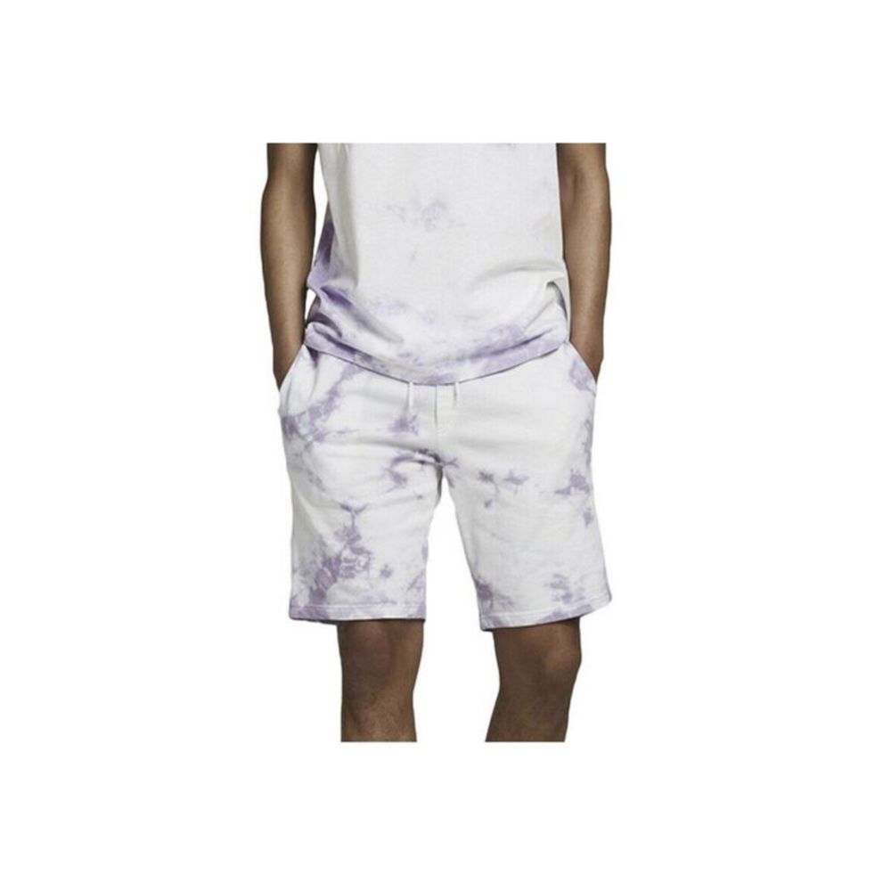 JACK & JONES Mens Purple Drawstring, Tie Dye Shorts XXL